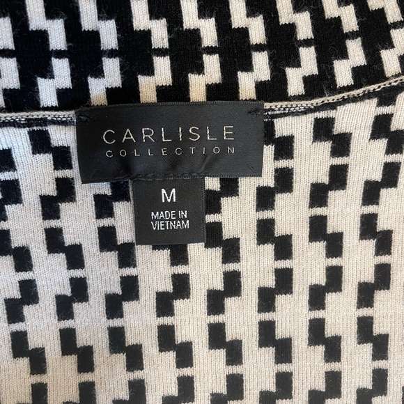 Carlisle houndstooth long sweater jacket with blue side strip - Picture 4 of 5